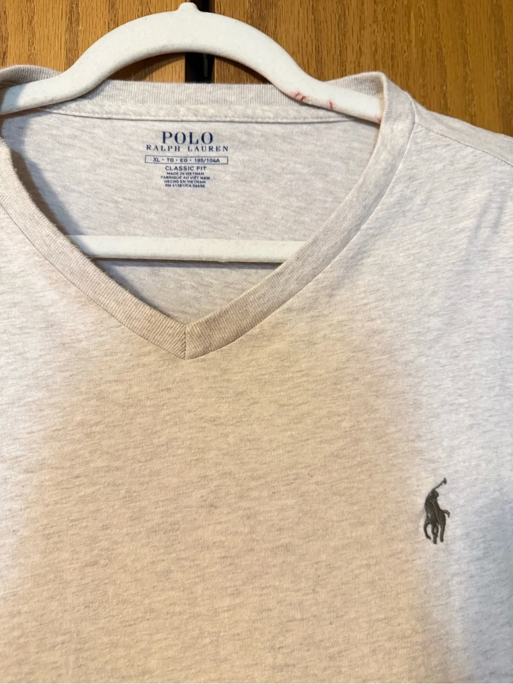 Polo by Ralph Lauren Light Gray V‑Neck Short Sleeve Tee
